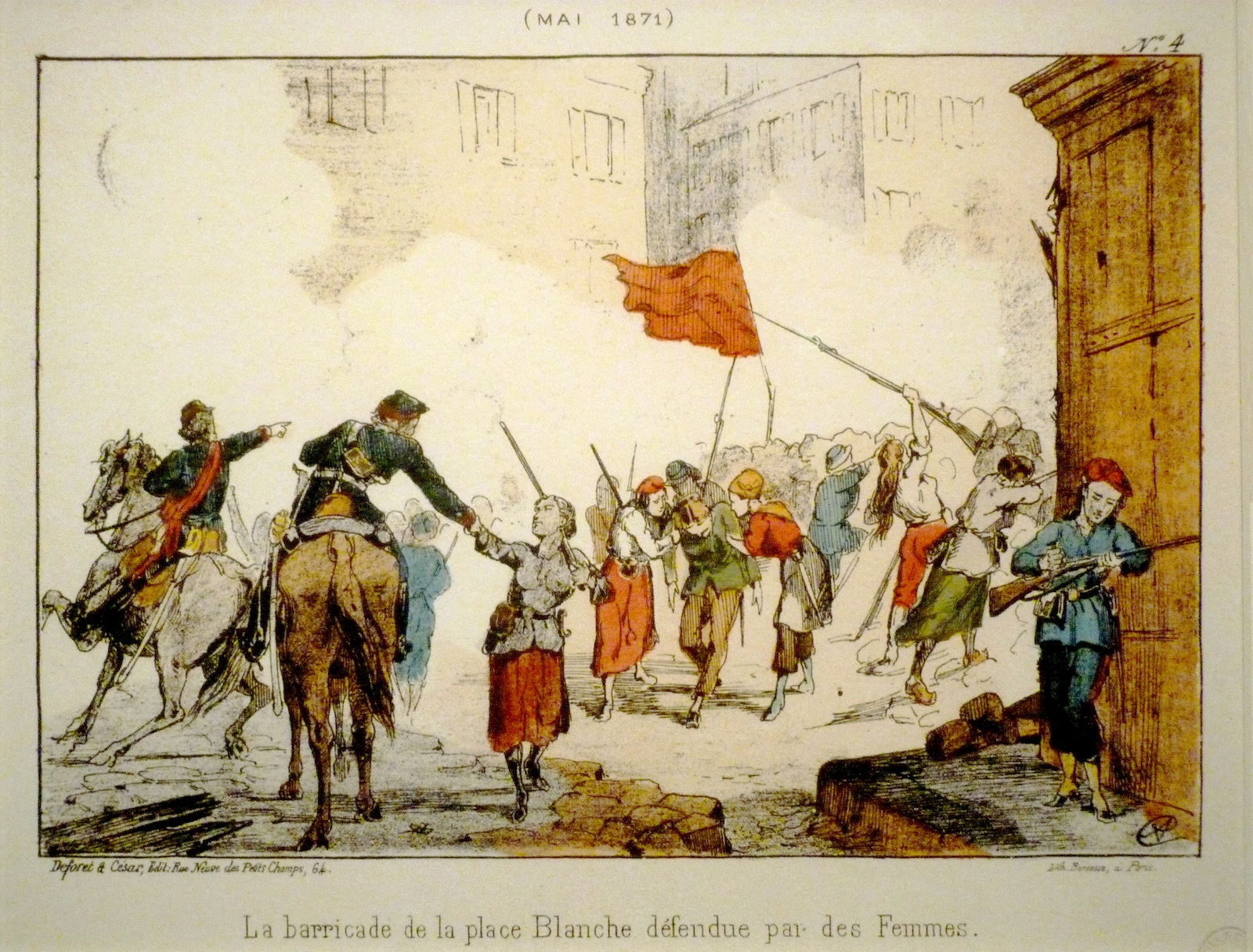 La barricade de la place Blanche, dÃ©fendue par les femmes en mai 1871.