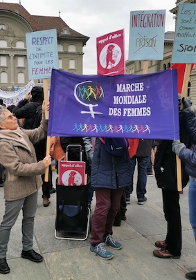 Manifestation de la Marche Mondiale des Femmes à Berne.