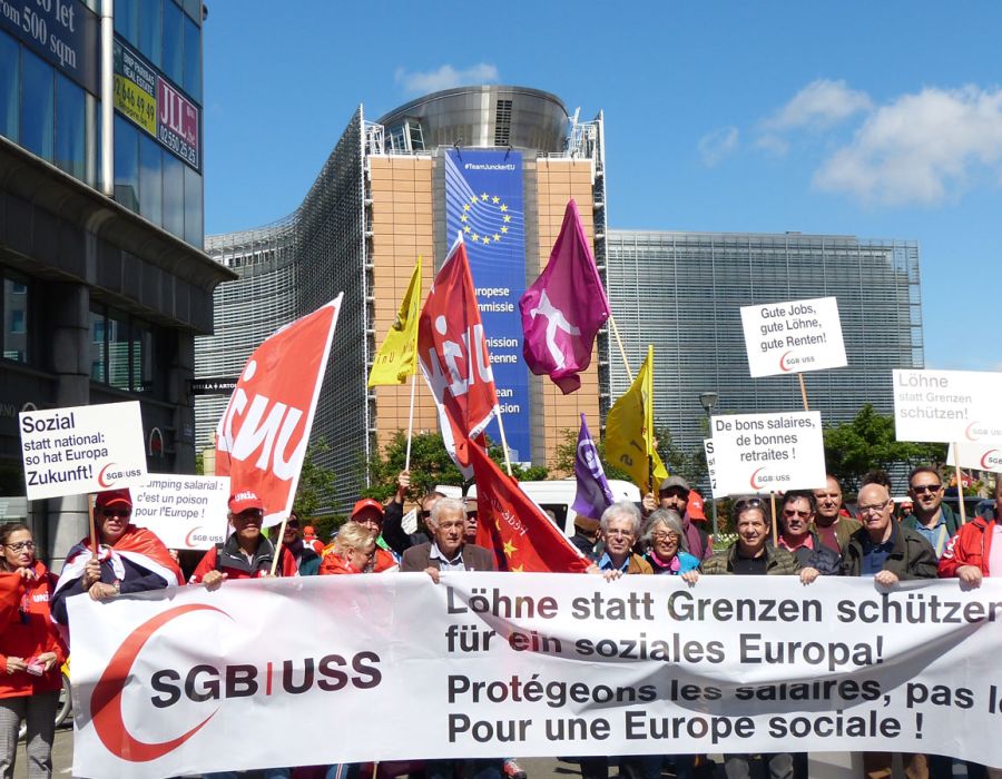 Délégation suisse à la manifestation syndicale européenne à Bruxelles