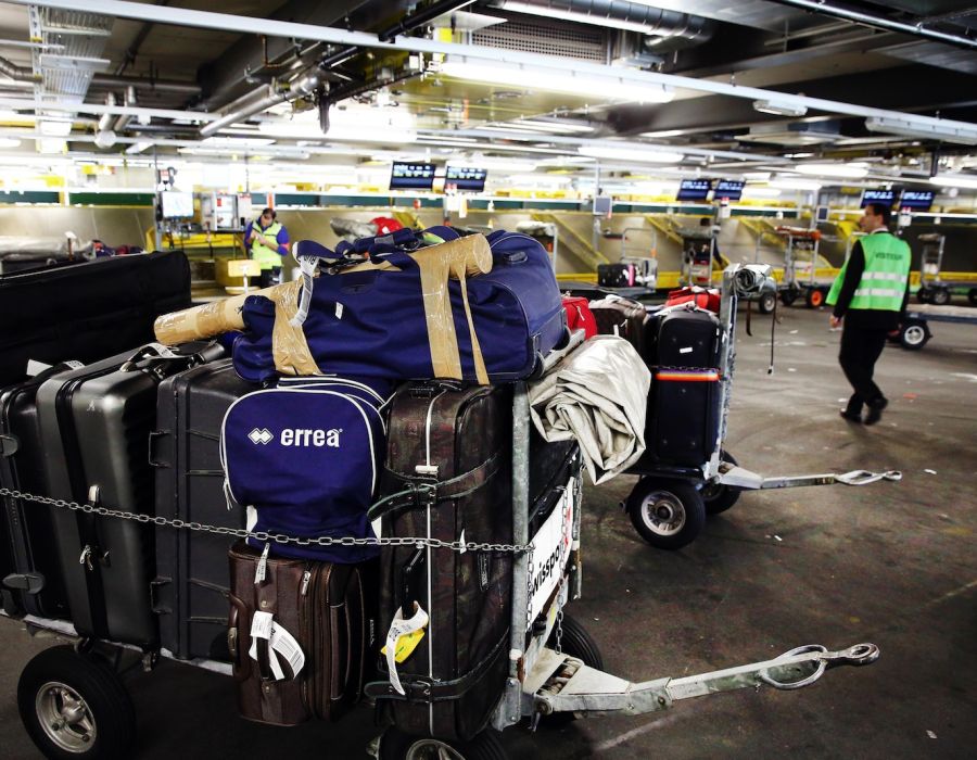 Installations pour le tri des bagages à l'aéroport de Genève.