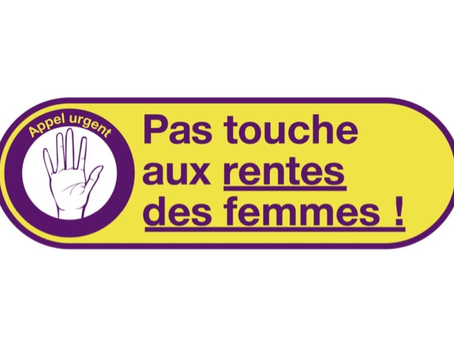 logo "Pas touche aux rentes des femmes!"