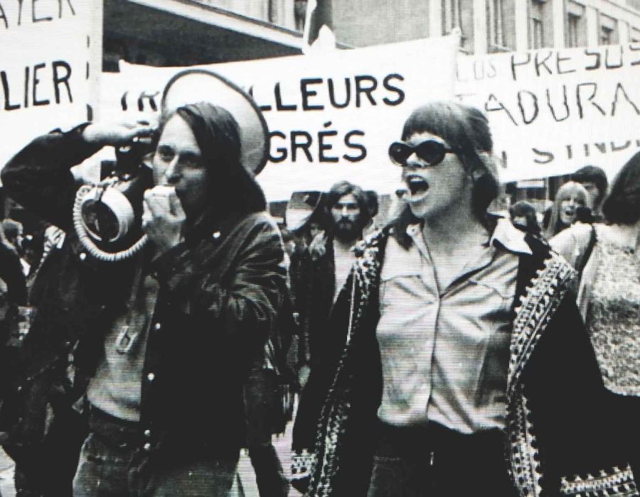 Jacques Prod'hom et Jacqueline Heinen lors d'une manifestation à Genève.