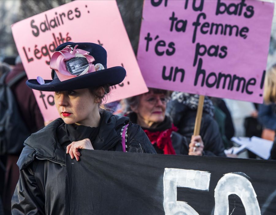 Manifestation femmes 8 mars à Genève.