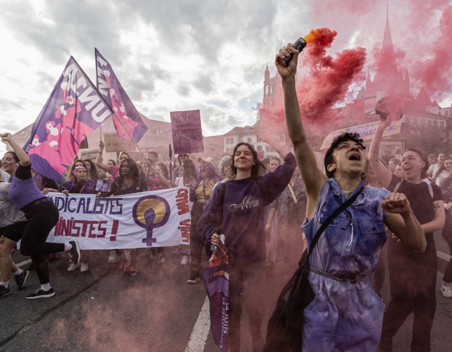 Des femmes manifestent à Lausanne