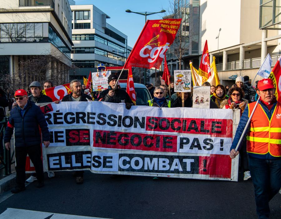 Mobilisation à Annecy le 5 décembre 2019.