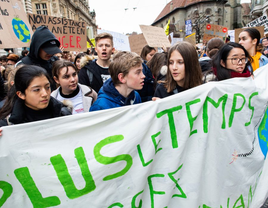 Manifestation pour le climat en mars 2019 à Lausanne.