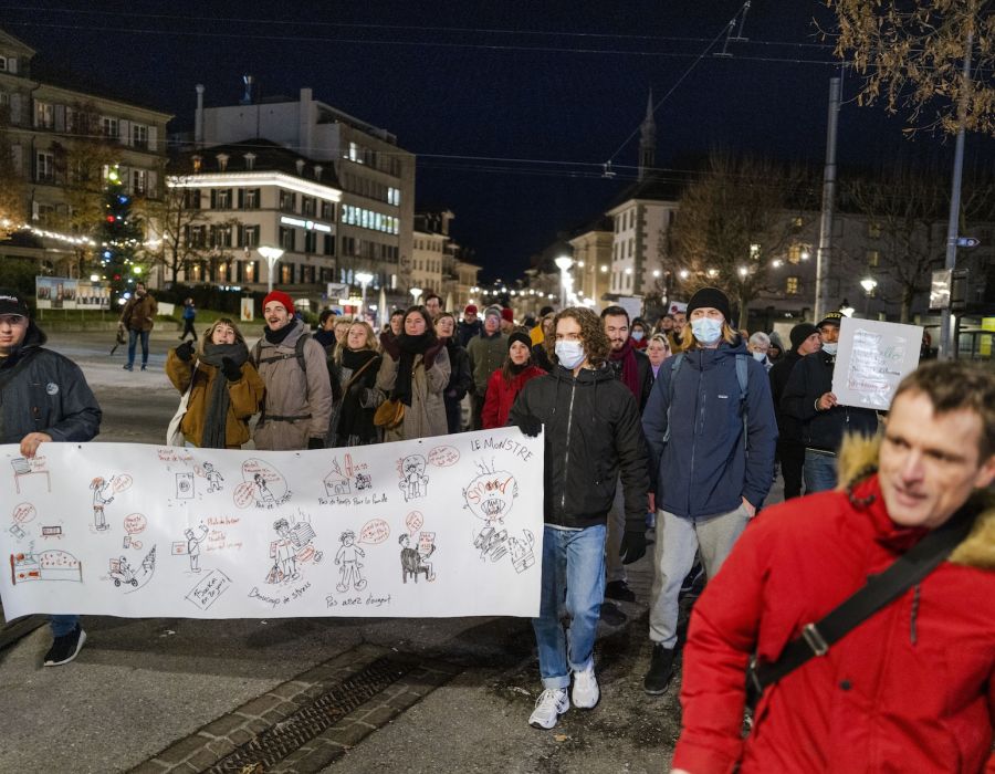 Manifestation de solidarité à Fribourg.