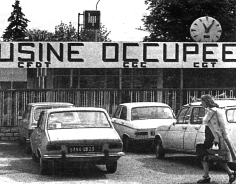 Photo des années 1970 de l'usine occupée.