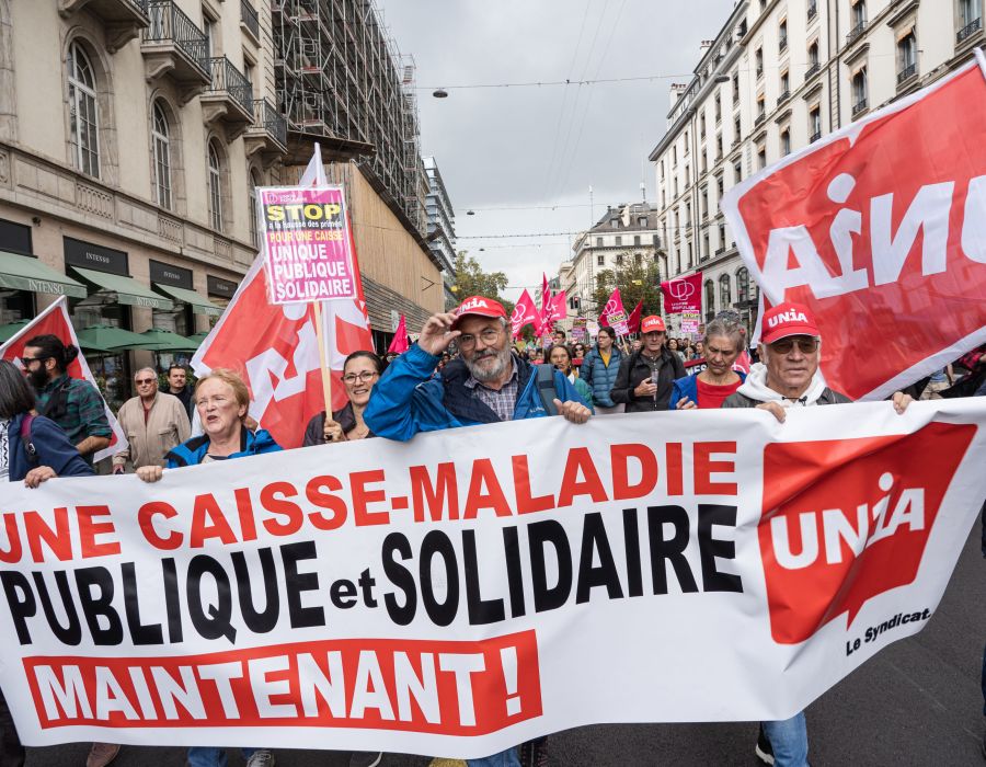 Manifestation pour une caisse maladie publique